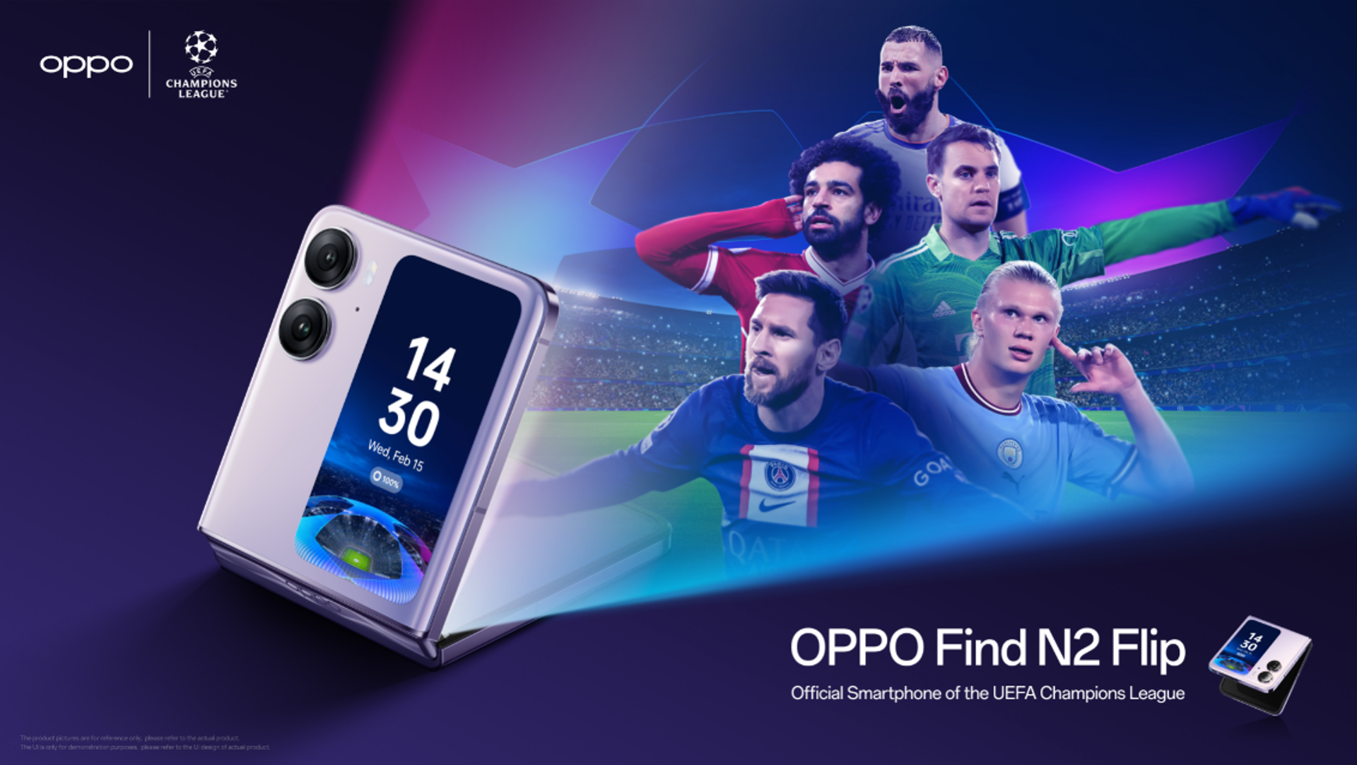 Nový skladací telefón OPPO Find N2 Flip sa stane oficiálnym partnerom Ligy majstrov UEFA