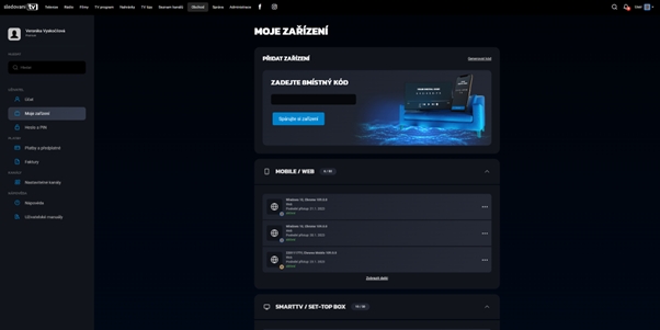 SledovanieTV upravuje používateľské nastavenie a EPG