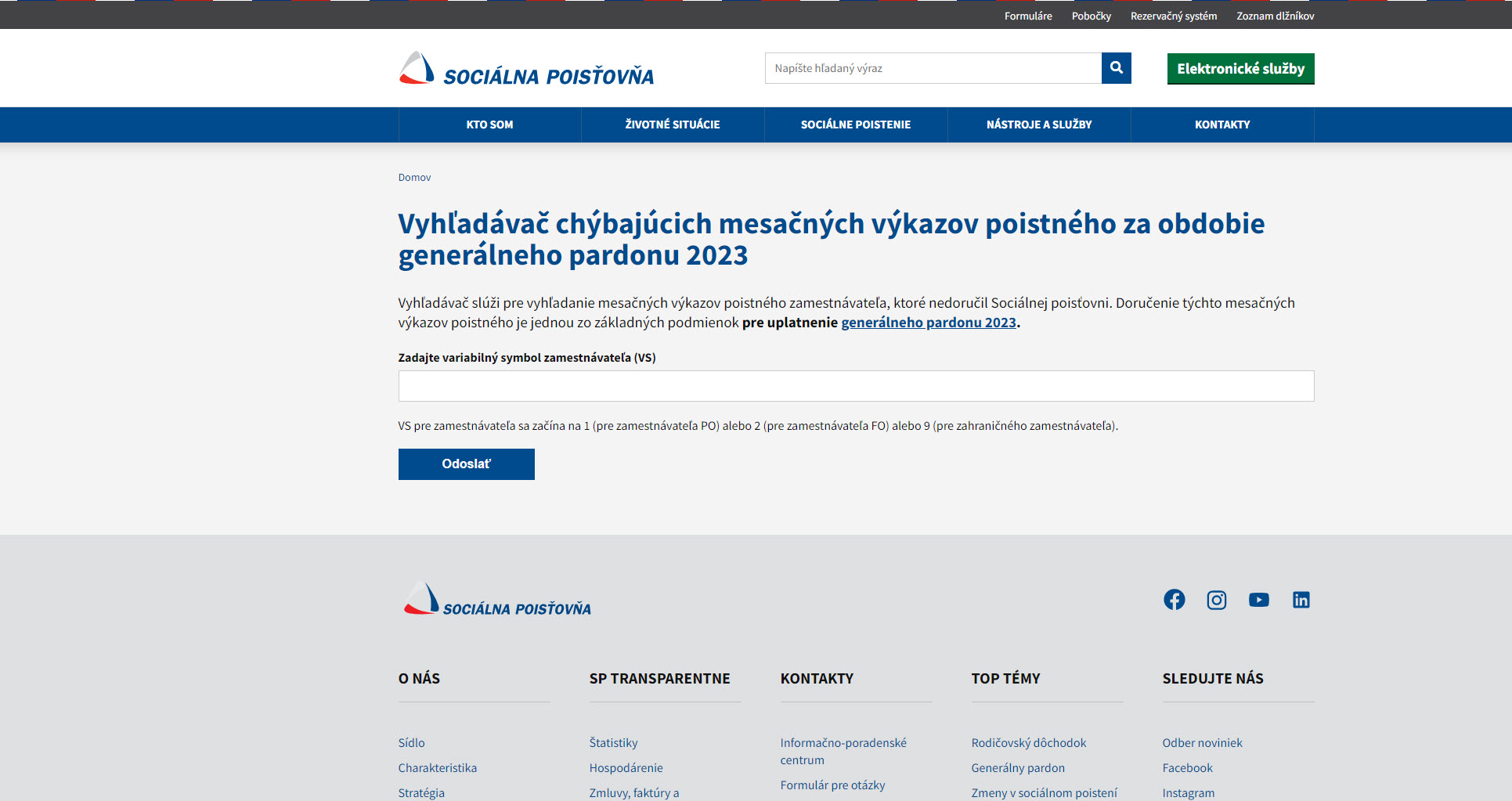 Generálny pardon 2023: Zistite si, či ste odovzdali povinné mesačné výkazy poistného cez vyhľadávač chýbajúcich výkazov