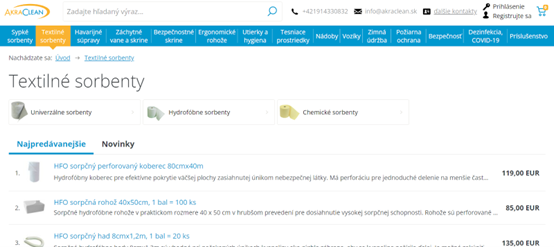 Textilné sorbenty