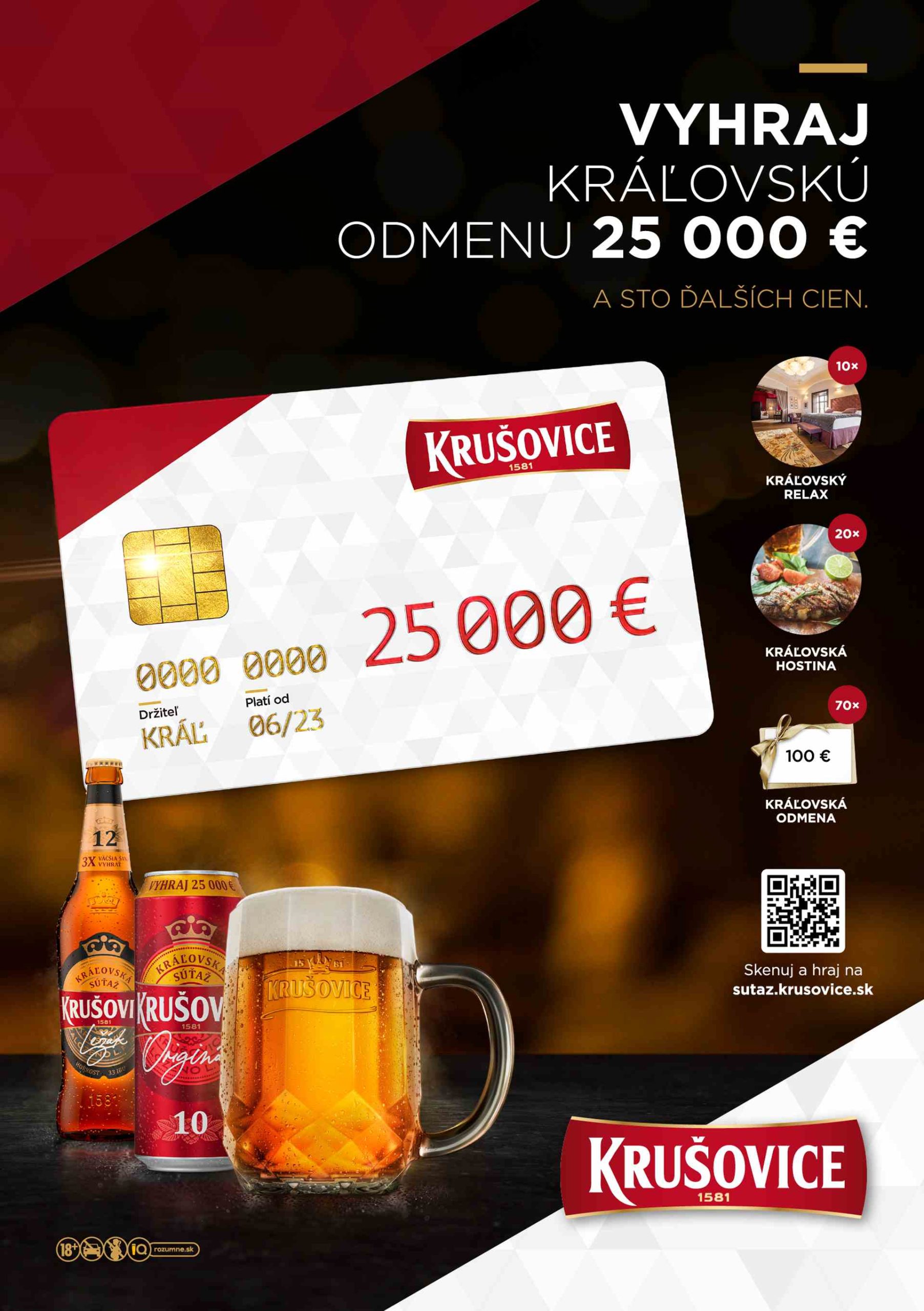 Podeľ sa so svojím víťazstvom ako skutočný kráľ, Krušovice spustili spotrebiteľskú súťaž