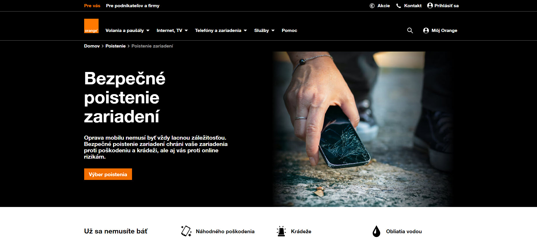 Bezpečné poistenie zariadení v Orange