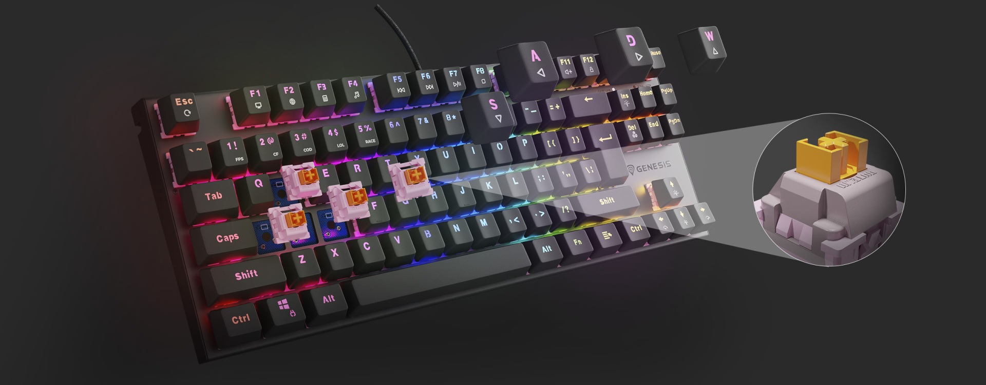 Mechanická a aj napriek tomu tichá! Genesis Thor 303 TKL Silent Switch je herná mechanická klávesnica s tichou prevádzkou