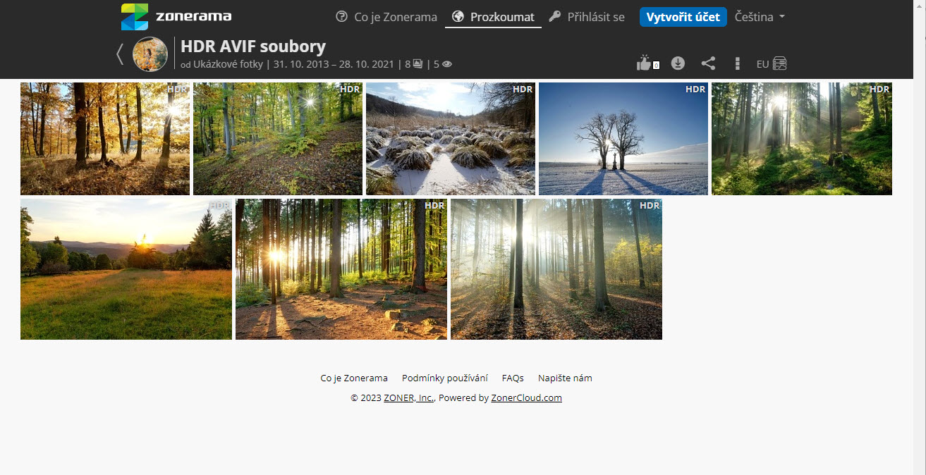 Prvý na svete: Zonerama nasadzuje podporu moderných formátov AVIF a HEIF vrátane HDR