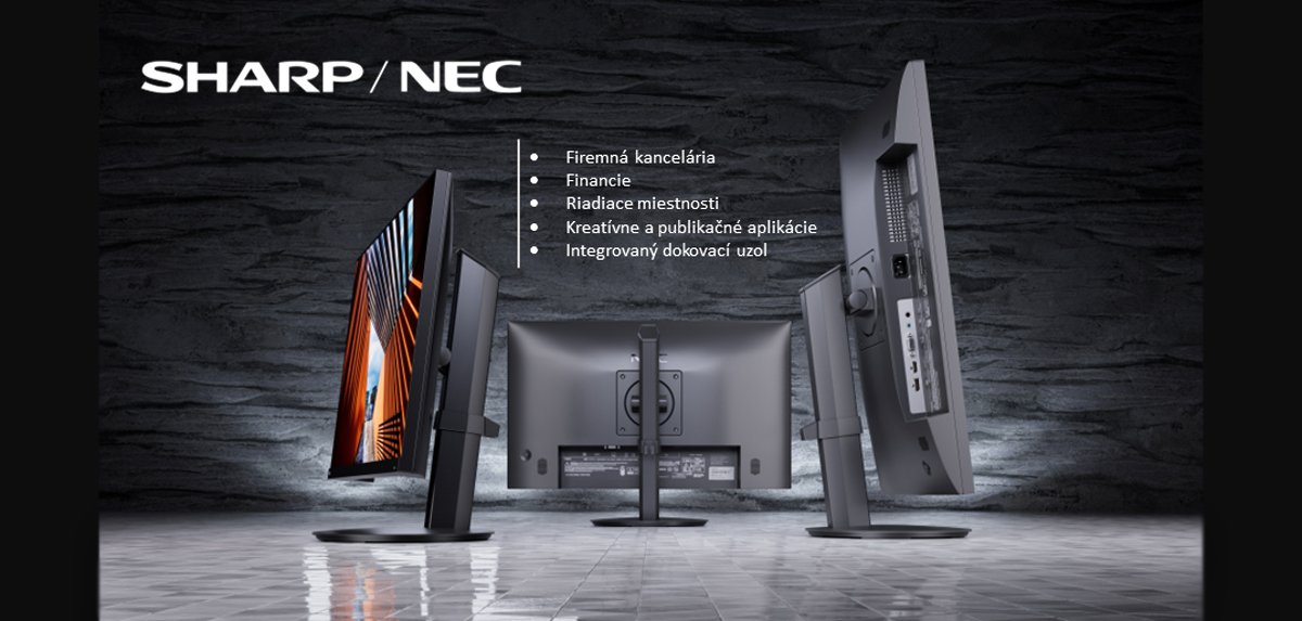 Spoločnosť Sharp/NEC uvádza na trh nové 24″ a 27″ FL dokovacie LCD displeje