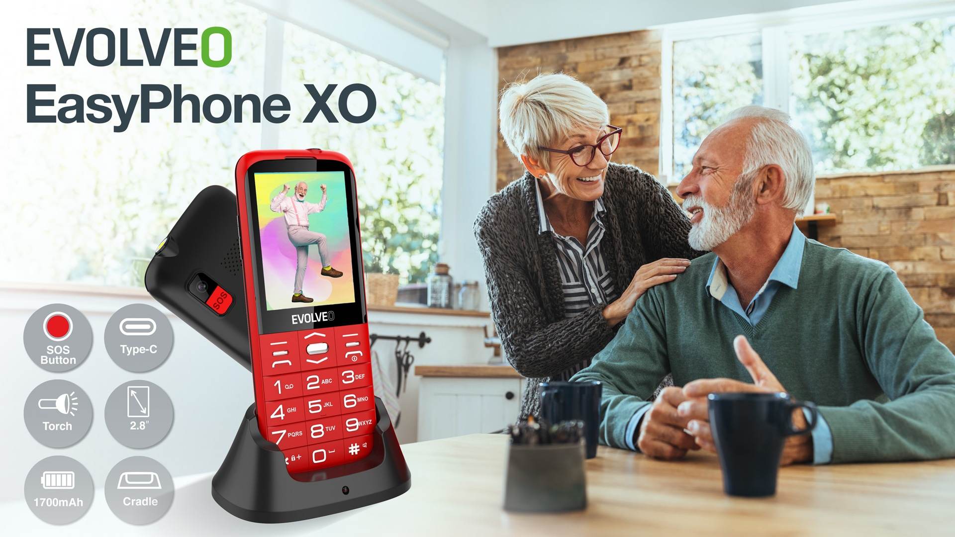 EVOLVEO uvádza na trh tlačidlový telefón EasyPhone XO. Je navrhnutý pre seniorov aj malé deti