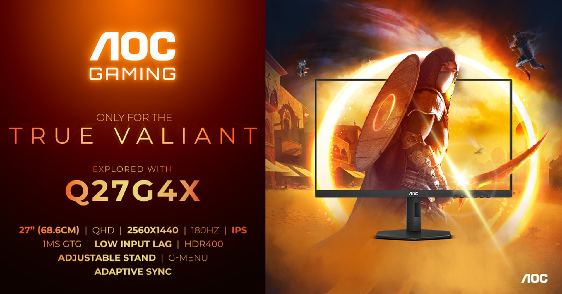 Rychlý a ostrý: AOC GAMING Q27G4X kombinuje veľkosť 27“ a rozlíšenie QHD so 180 Hz