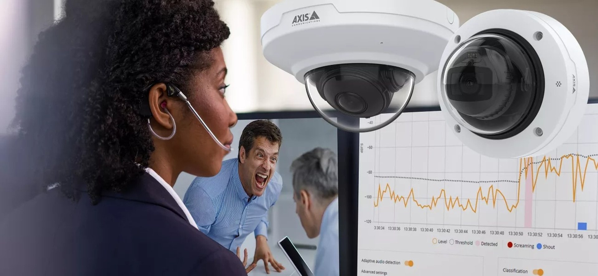 Pokročilá zvuková analýza priamo v kamerách. Axis uvádza „kopule“ s mikrofónom a AI