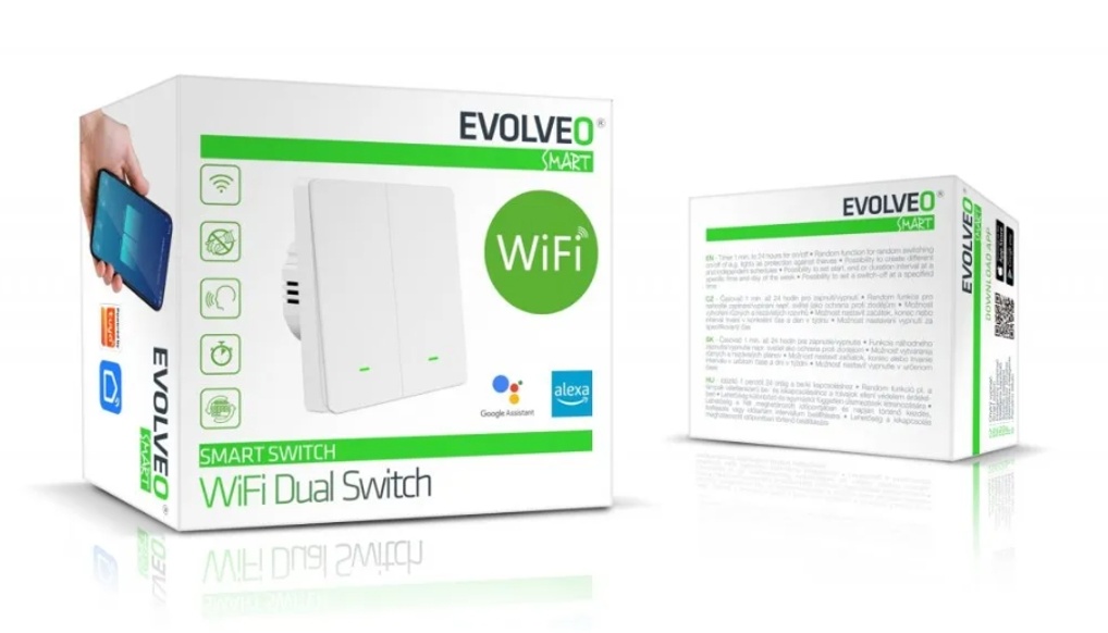 Inteligentné Wi-Fi vypínače EVOLVEO Single Switch a Dual Switch možno ovládať aj hlasom alebo mobilnou aplikáciou