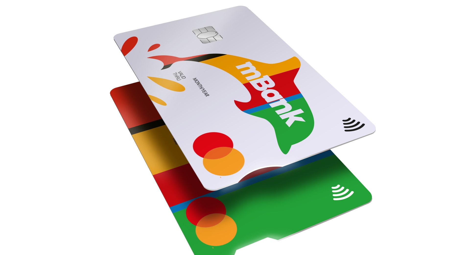 Karty z recyklovaného plastu a malý výrez, ktorý pomôže klientom so zrakovým hendikepom odlíšiť karty dotykom