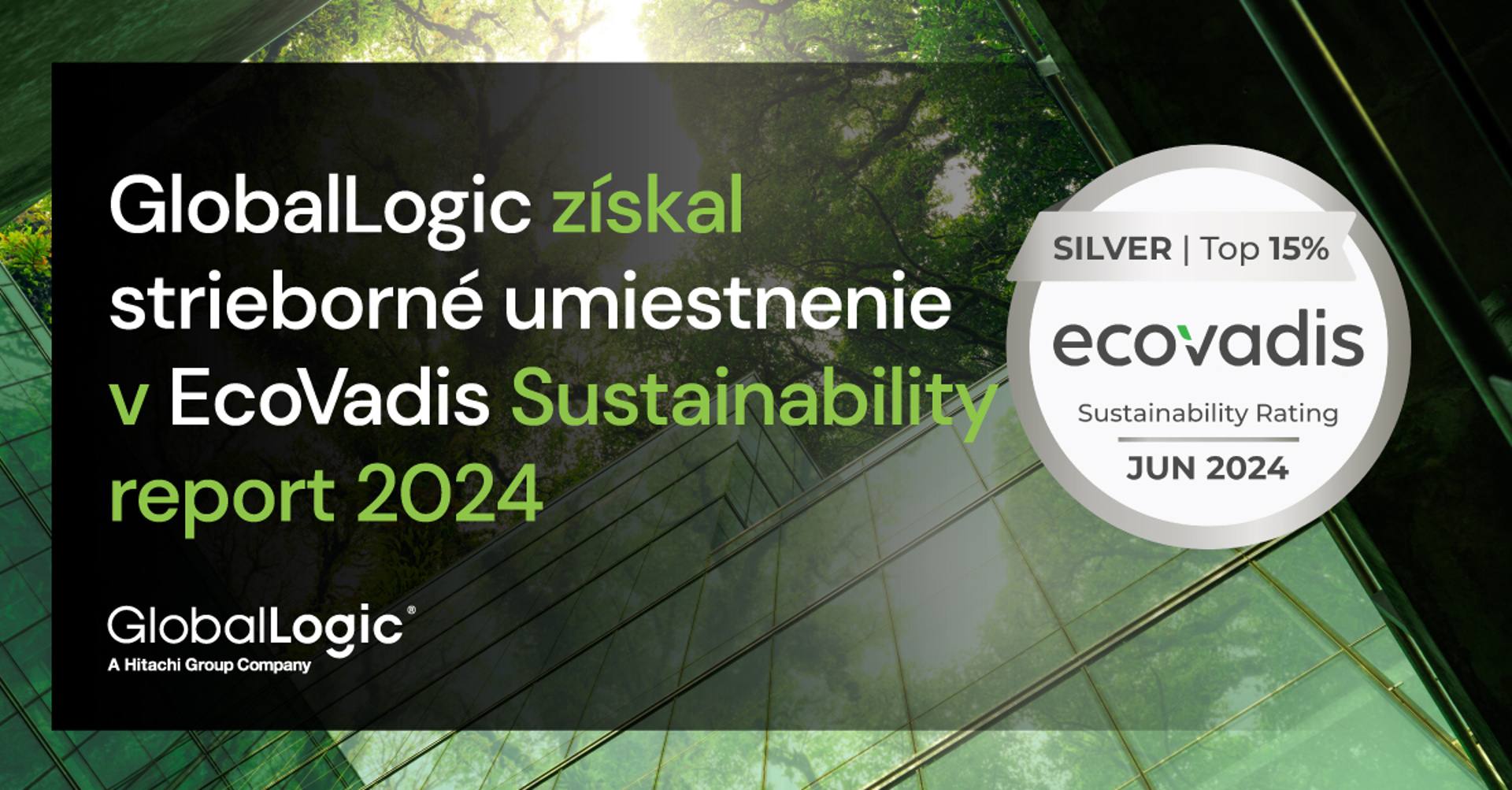 Spoločnosť GlobalLogic dosiahla striebornú úroveň v hodnotení udržateľnosti Silver Sustainability Rating za rok 2024