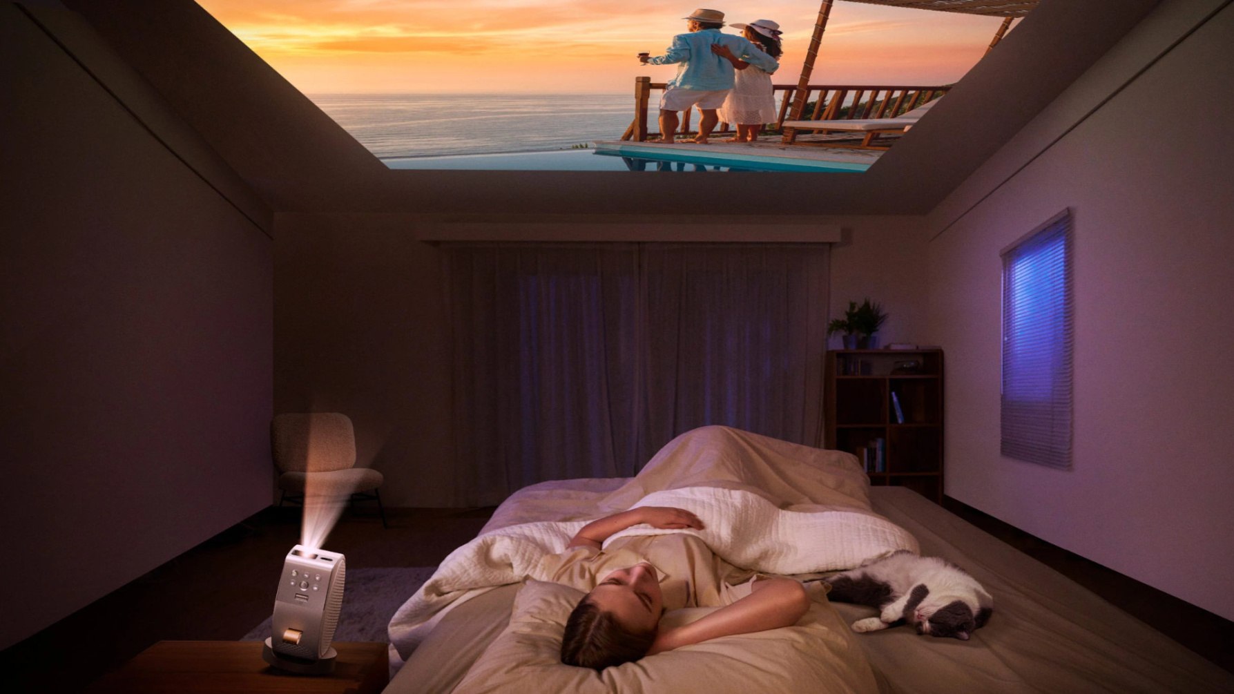 Nový projektor BenQ GV50 zdokonaľuje premietanie na strop