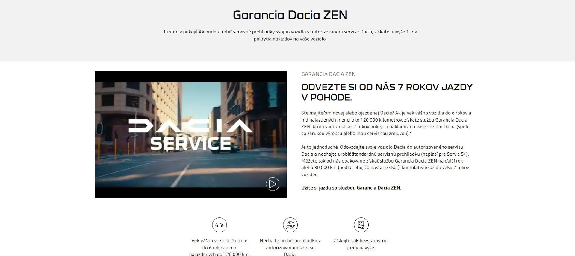Dacia uvádza na trh nový produkt Garancia Dacia ZEN