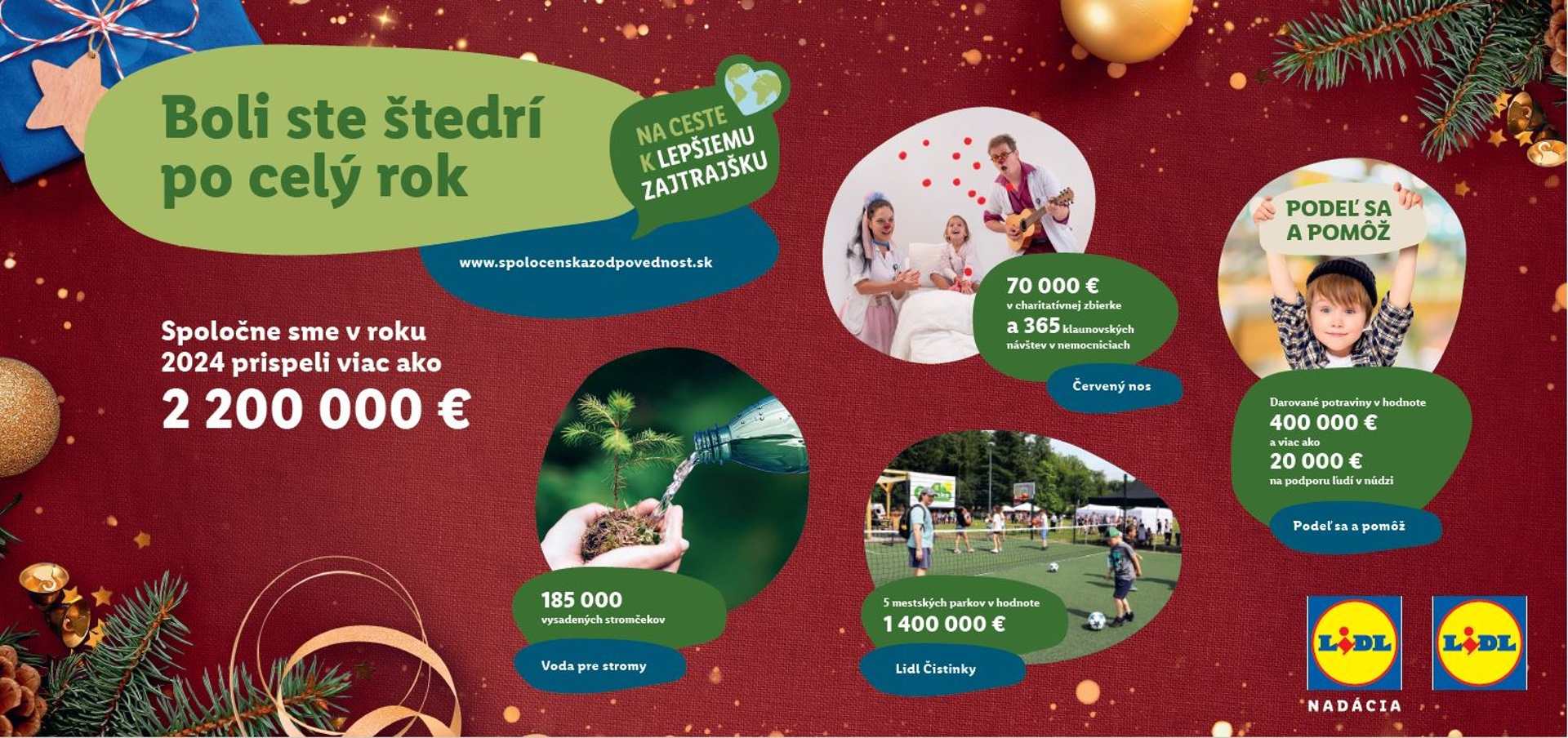 Lidl spolu so zákazníkmi robili aj v roku 2024 zo Slovenska lepšie miesto pre život