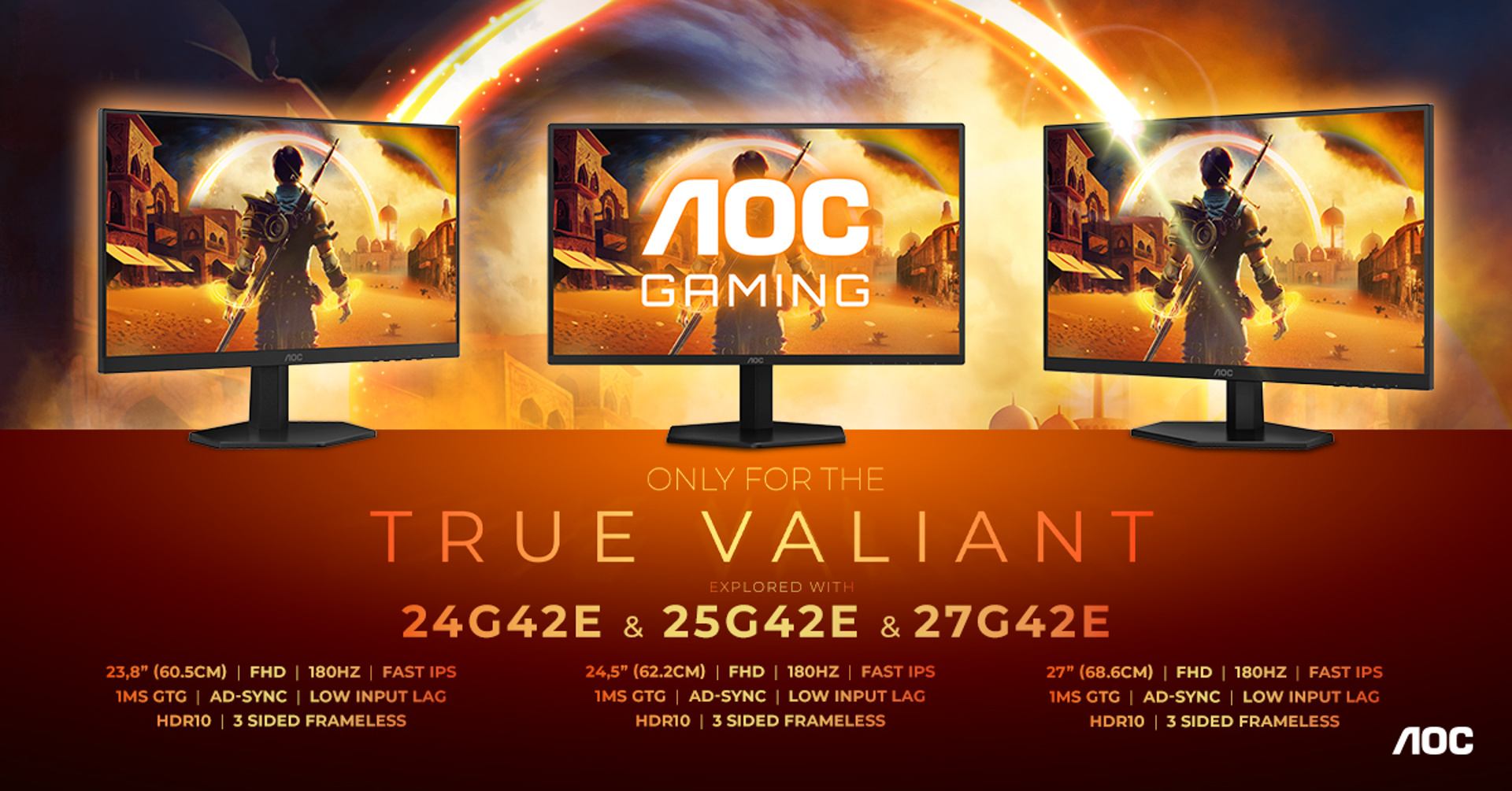 Rad monitorov AOC GAMING G42 ohromí hráčov vysokou obnovovacou frekvenciou