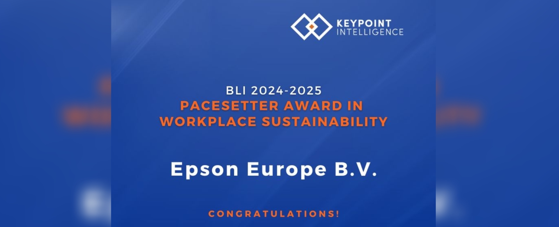 Spoločnosť Epson Europe získala ocenenie od Keypoint Intelligence ako líder v oblasti udržateľnosti