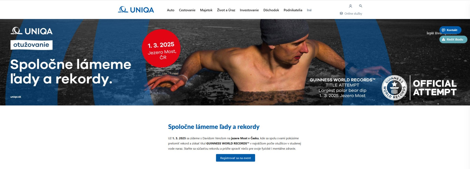 Vyzerať mlado, cítiť sa zdravo. Skúste otužovanie a staňte sa súčasťou pokusu o svetový rekord už 1. marca