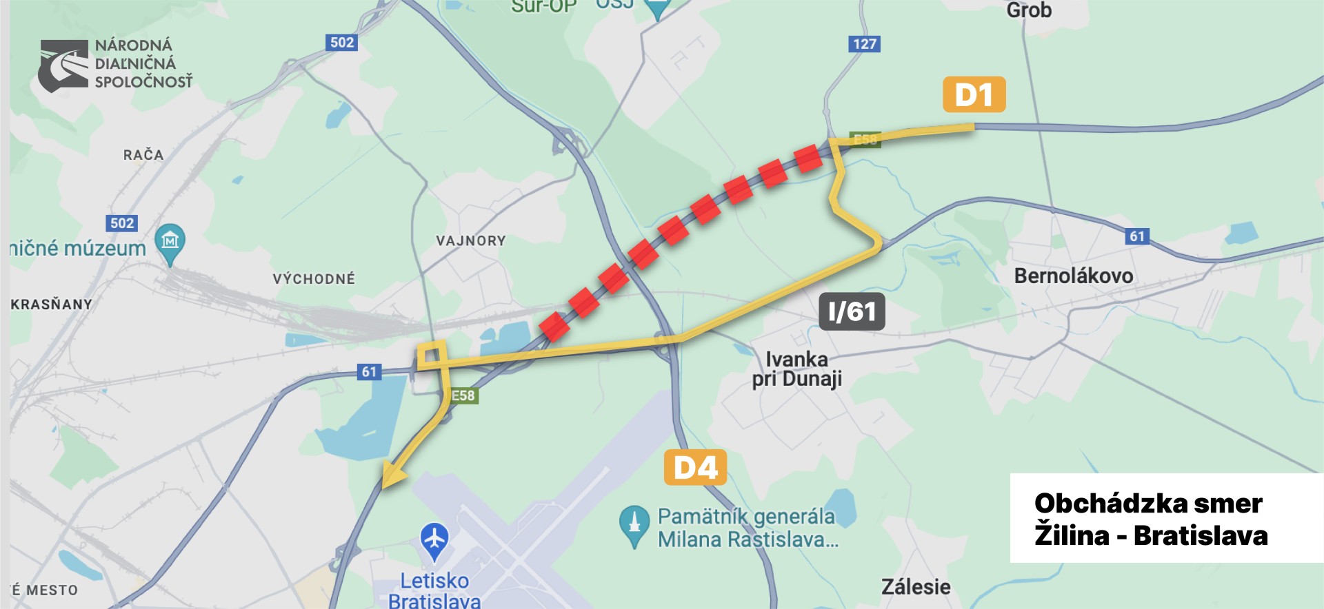 Uzatvorenie D1 v smere do Bratislavy začne v piatok až o 20:00