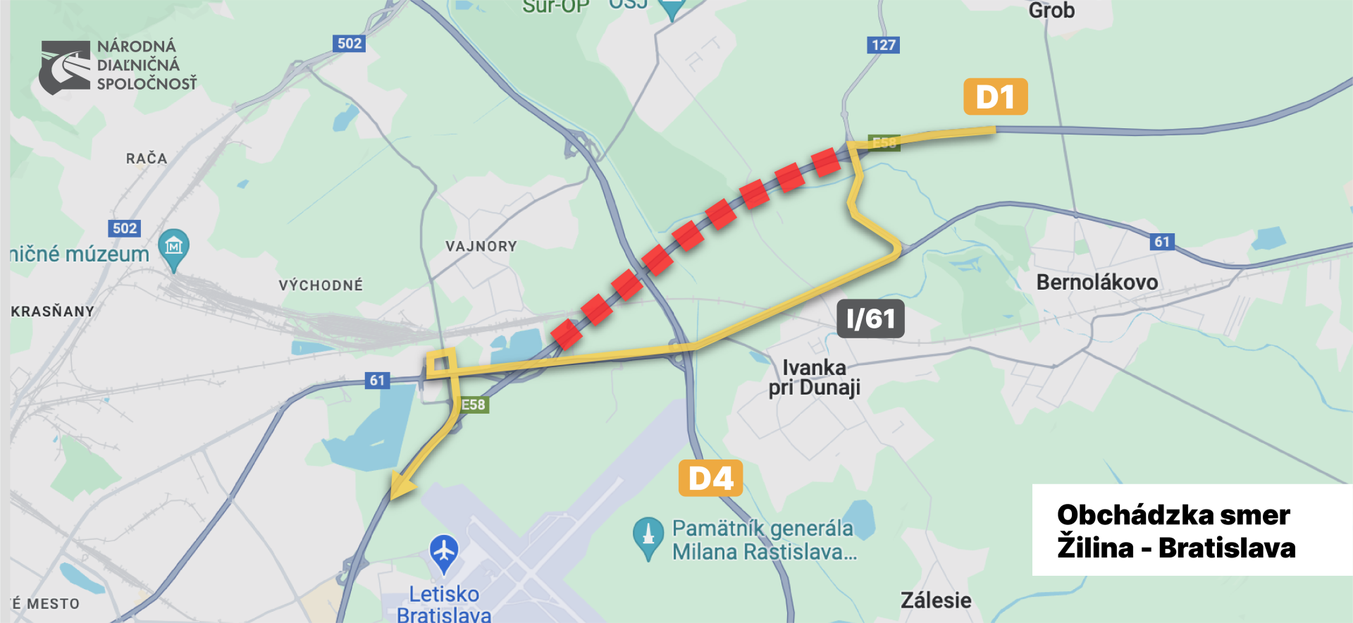 Diaľničiari cez víkend presmerujú dopravu z D1 v smere do Bratislavy