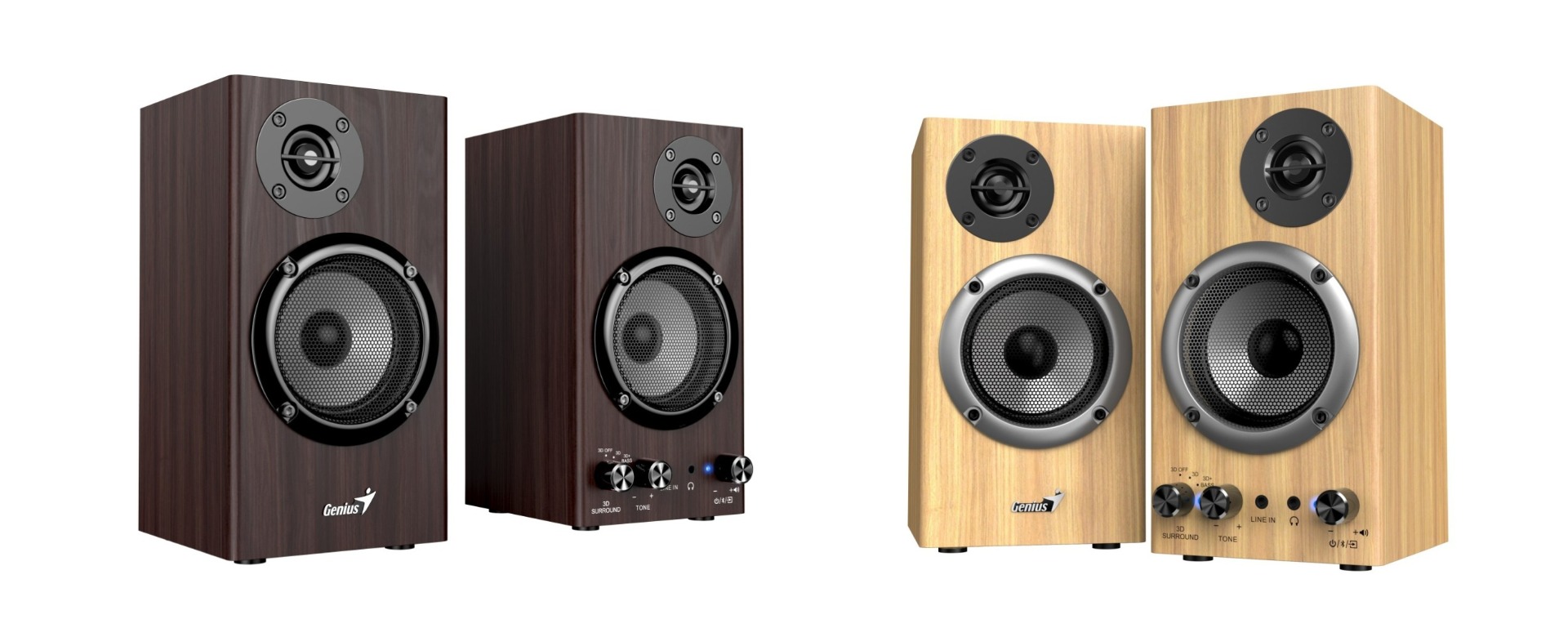 Genius predstavil drevené Bluetooth reproduktory SP-HF520BT