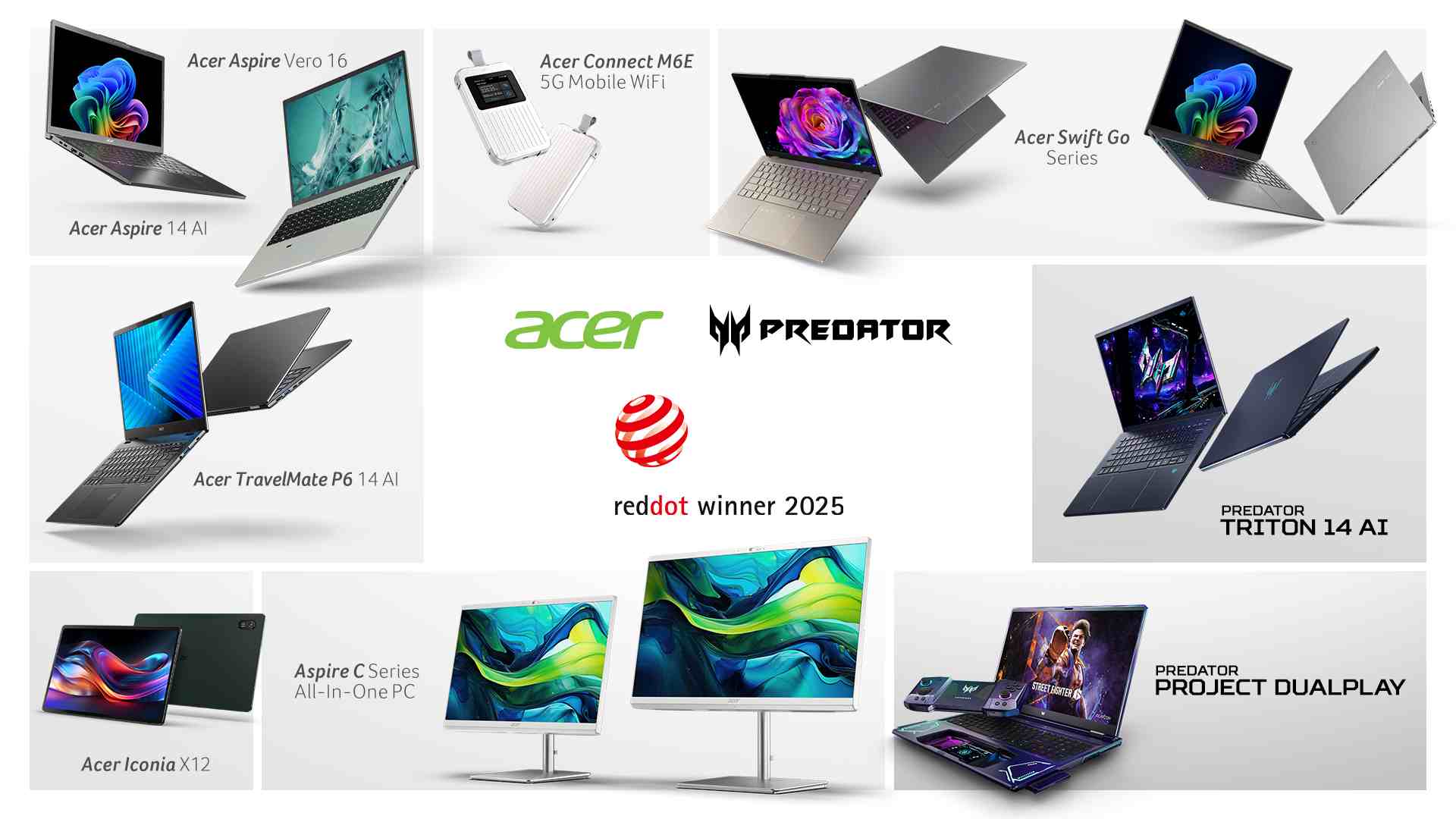 Acer oslavuje viacero ocenení cenou Red Dot Product Design Awards 2025