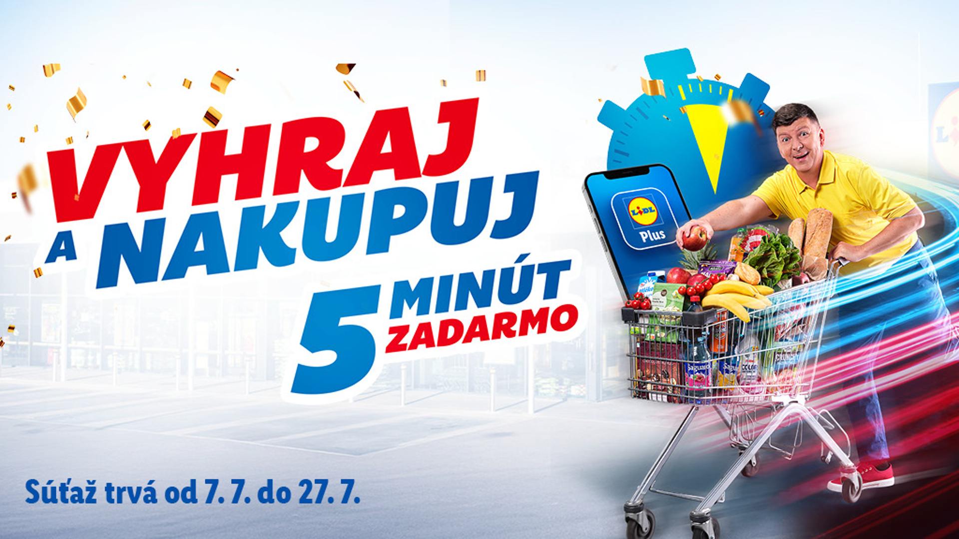 Vyhrajte nákup na 5 minút zadarmo vďaka aplikácii Lidl Plus