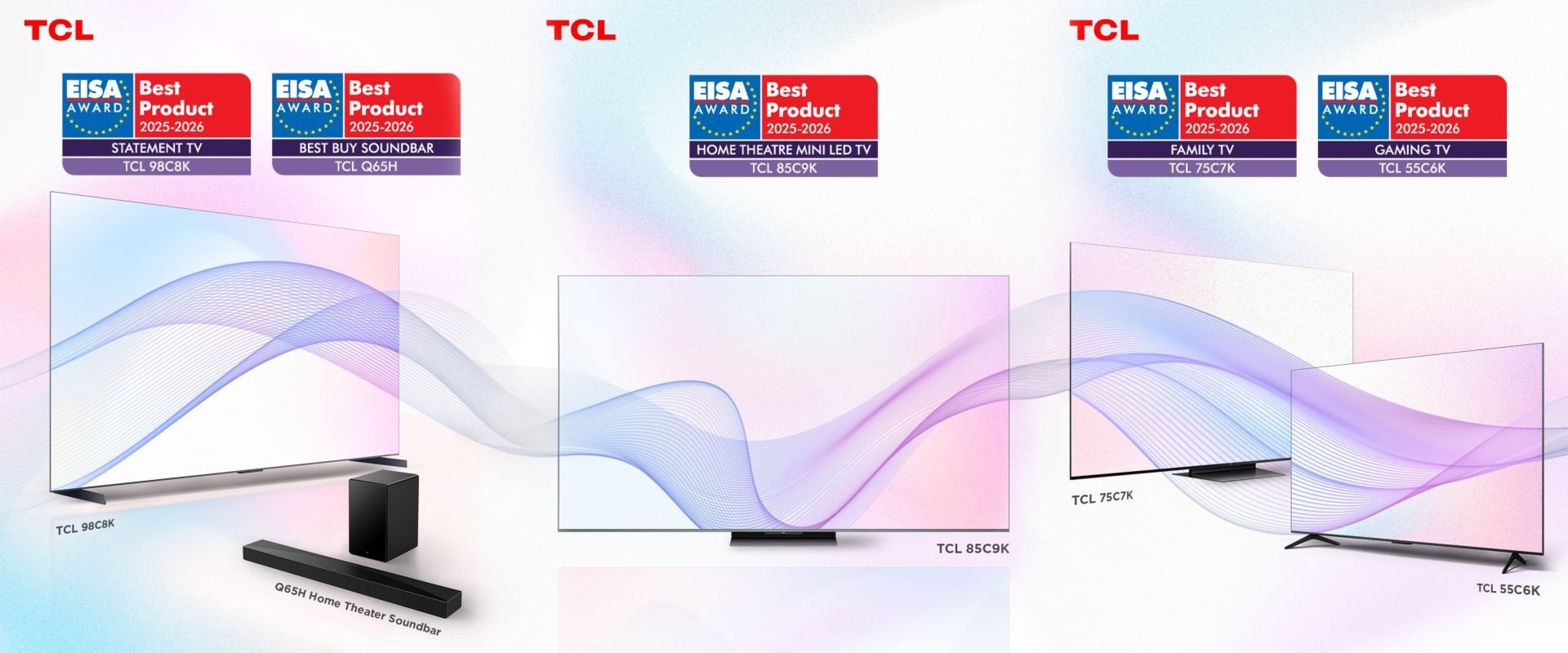 TCL získala pät prestížnych ocenení EISA 2025-2026: veľké uhlopriečky a QD-Mini LED technológie excelujú