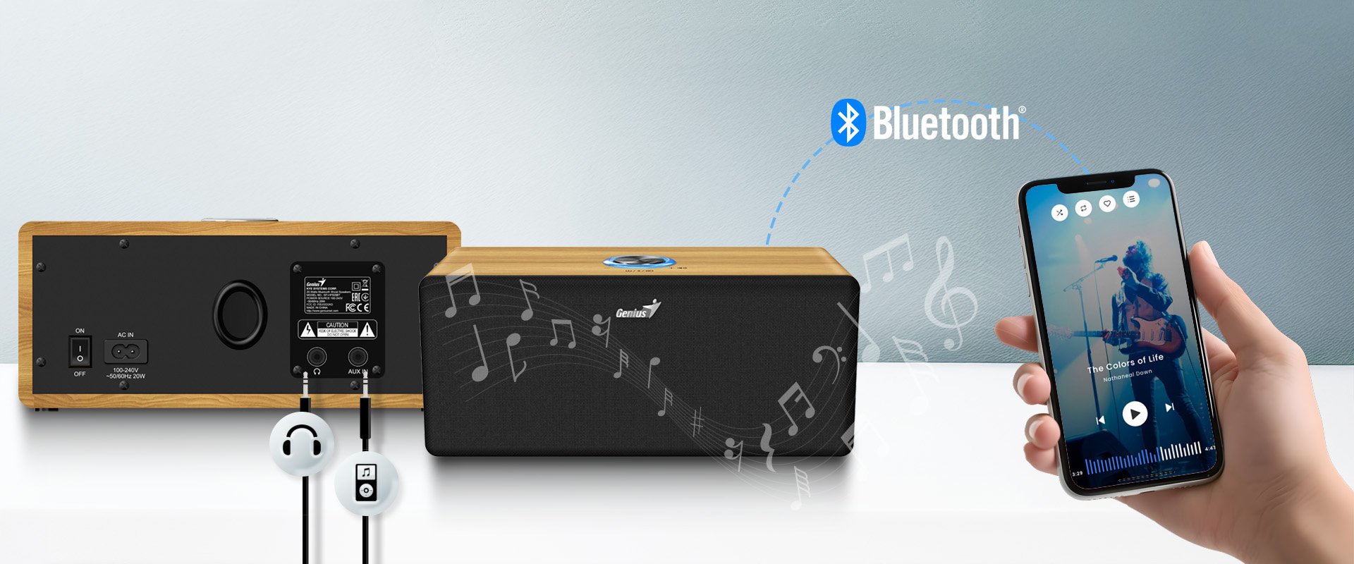 Genius predstavil jednodielny Bluetooth reproduktor SP-HF505BT z dreva