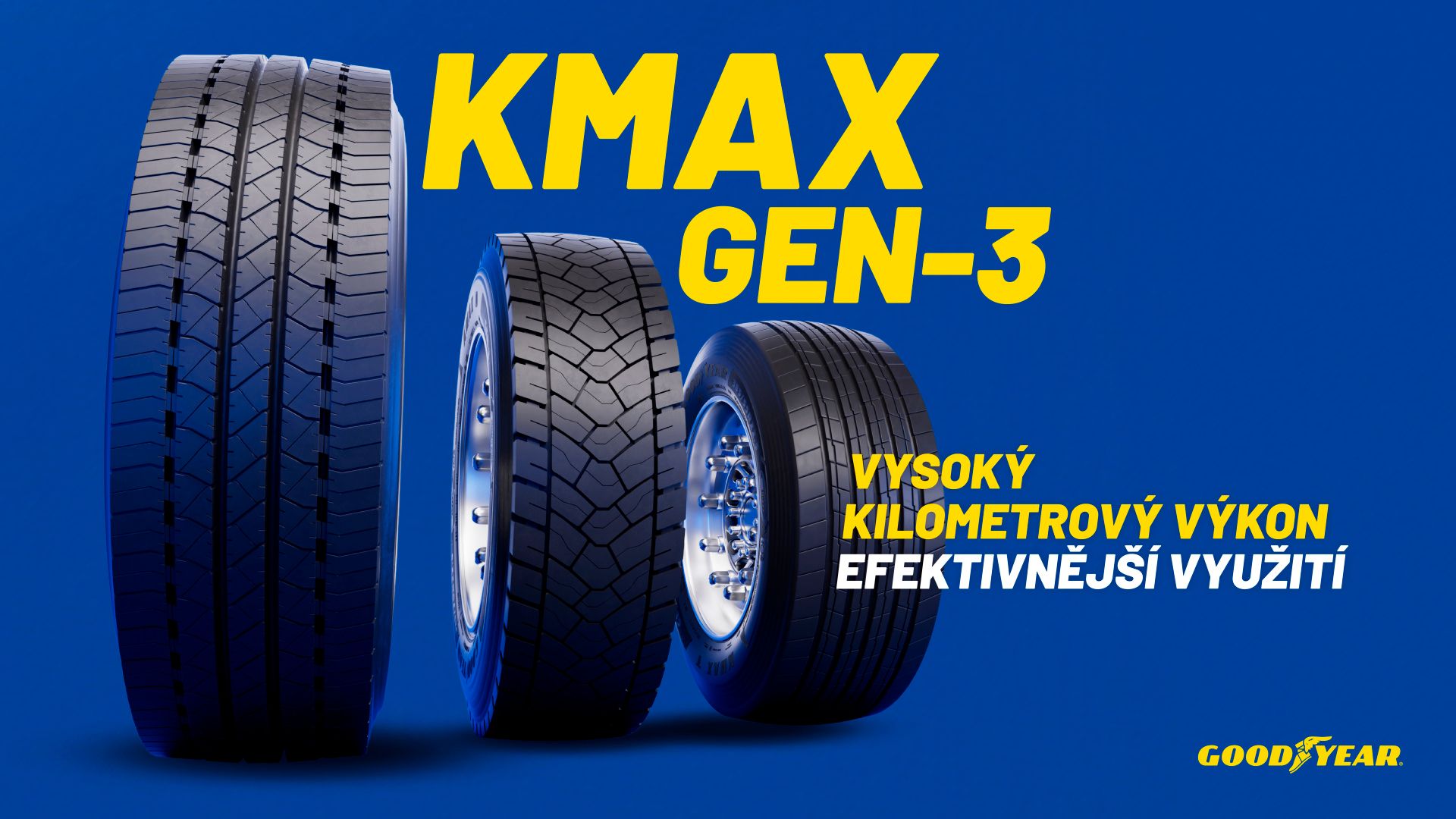 Goodyear uvádza na trh KMAX GEN-3: novú generáciu nákladných pneumatík zameraných na kilometrový výkon