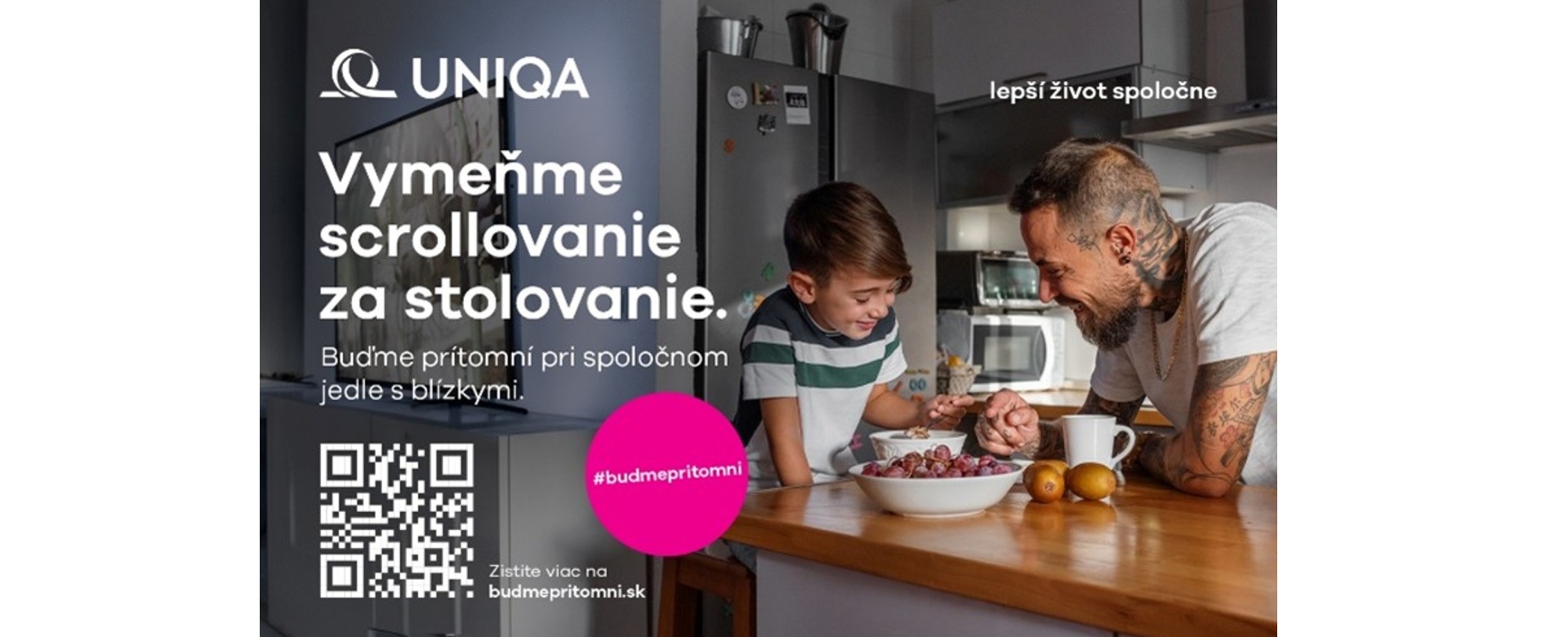Menej scrollovania, viac stolovania: UNIQA spúšťa kampaň Buďme prítomní a pozýva rodiny k spoločnému stolu