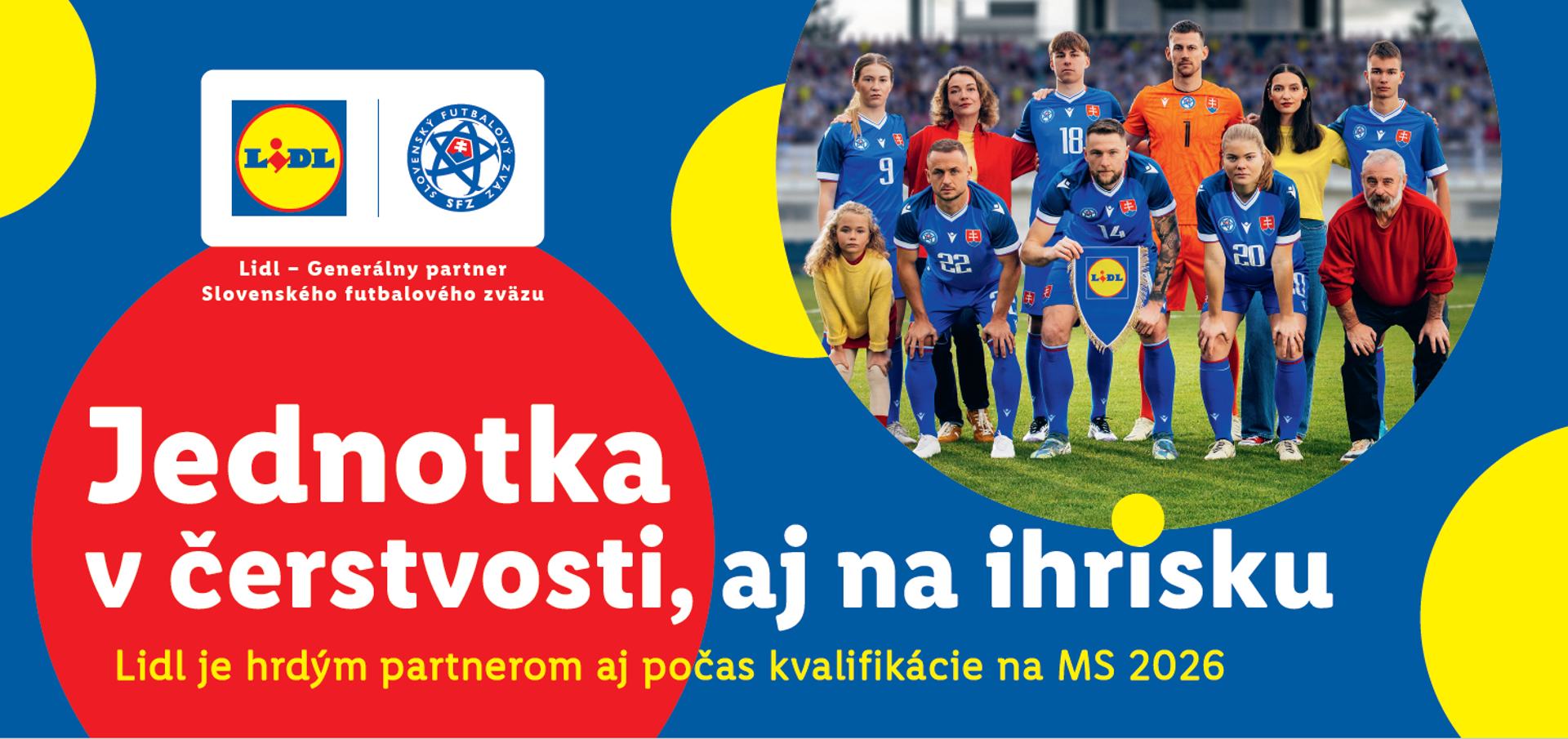 Lidl je hrdým partnerom slovenského futbalu aj počas kvalifikácie na MS 2026
