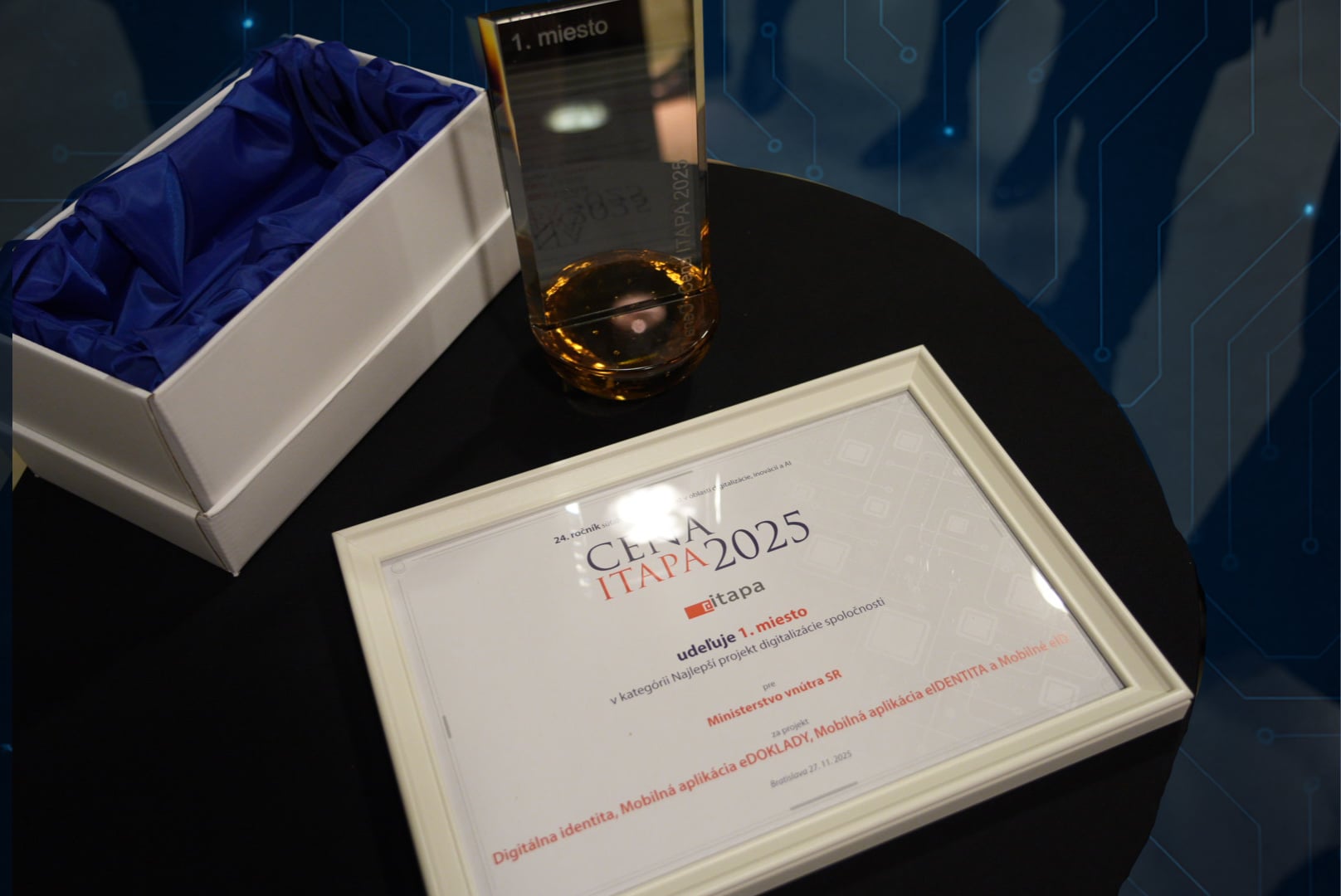 Aplikácie eDoklady, eIdentita a Mobilné eID získali na Cene ITAPA 2025 prvé miesto