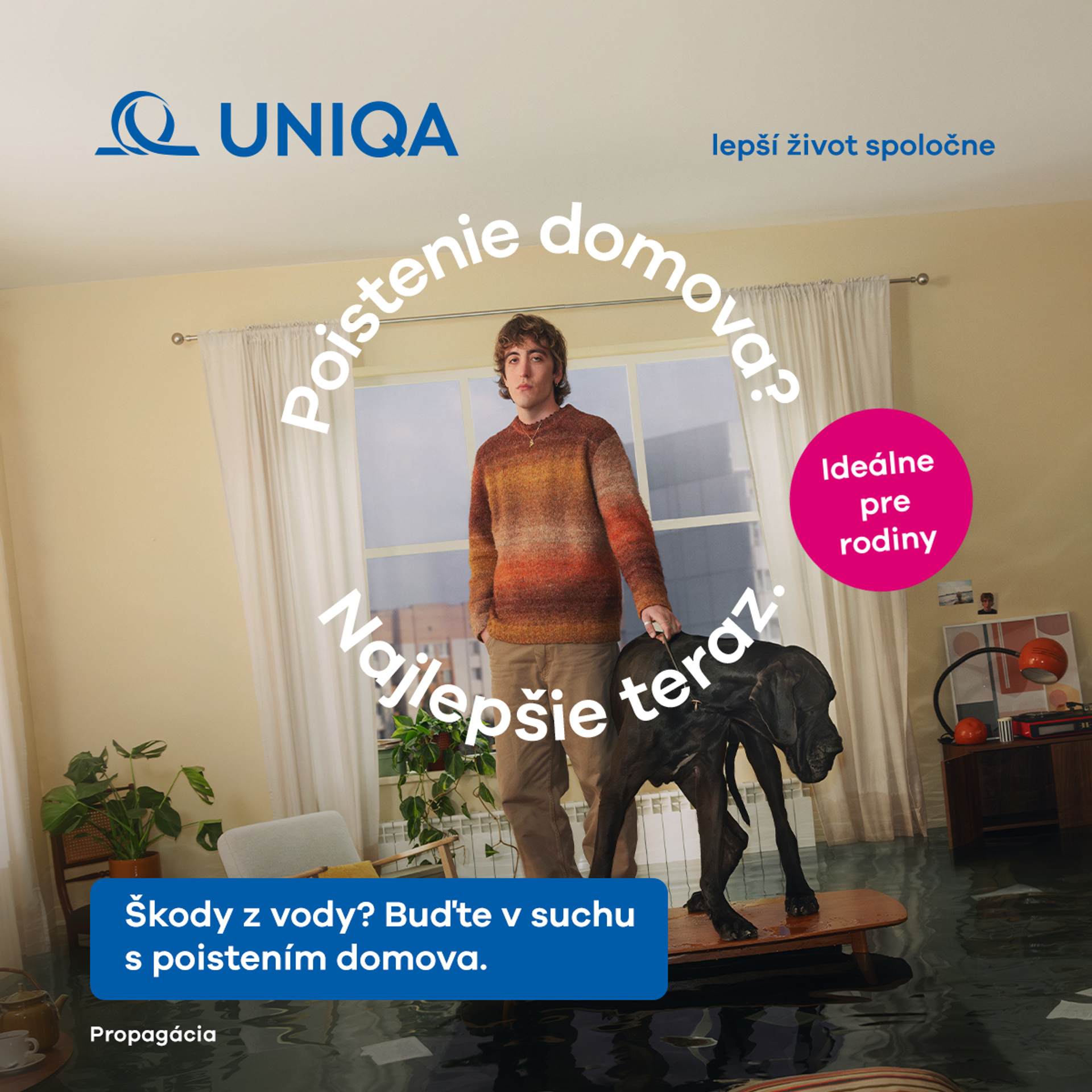 UNIQA spustila silnú kampaň na poistenie domova: rodiny zasahuje cez televíziu, digitál a moderné médiá