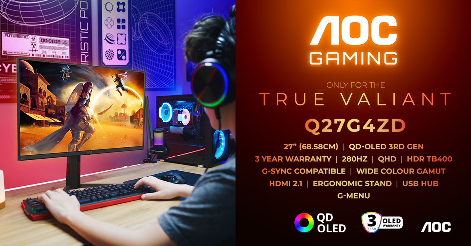 AOC GAMING Q27G4ZD: tretia generácia QD-OLED v dokonalom pomere ceny a výkonu