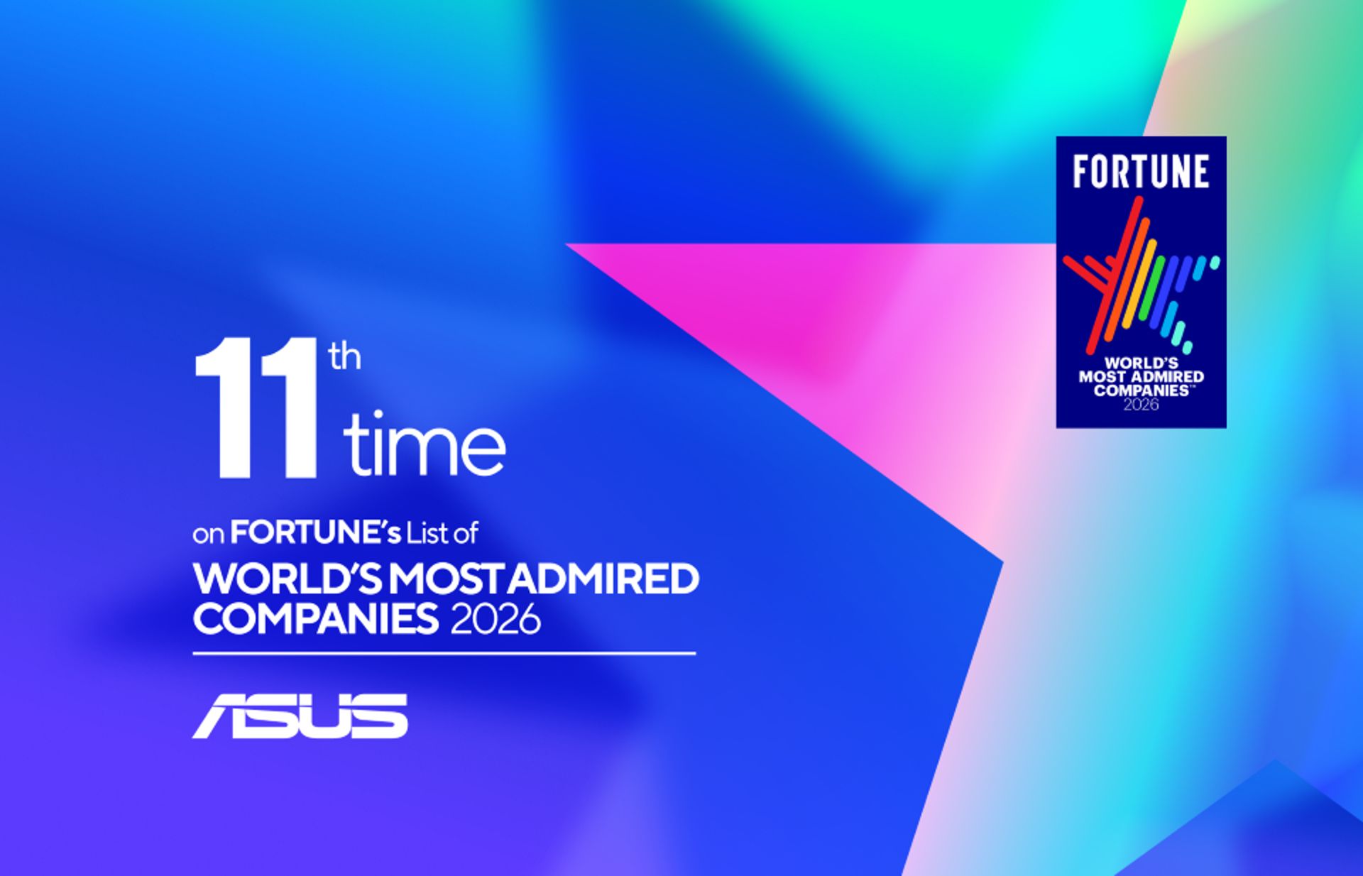 ASUS oslavuje 11. zaradenie do zoznamu Fortune World’s Most Admired Companies