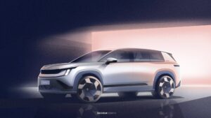 Škoda predstavuje exteriérové skice svojho úplne nového sedemmiestneho elektrického modelu Peaq