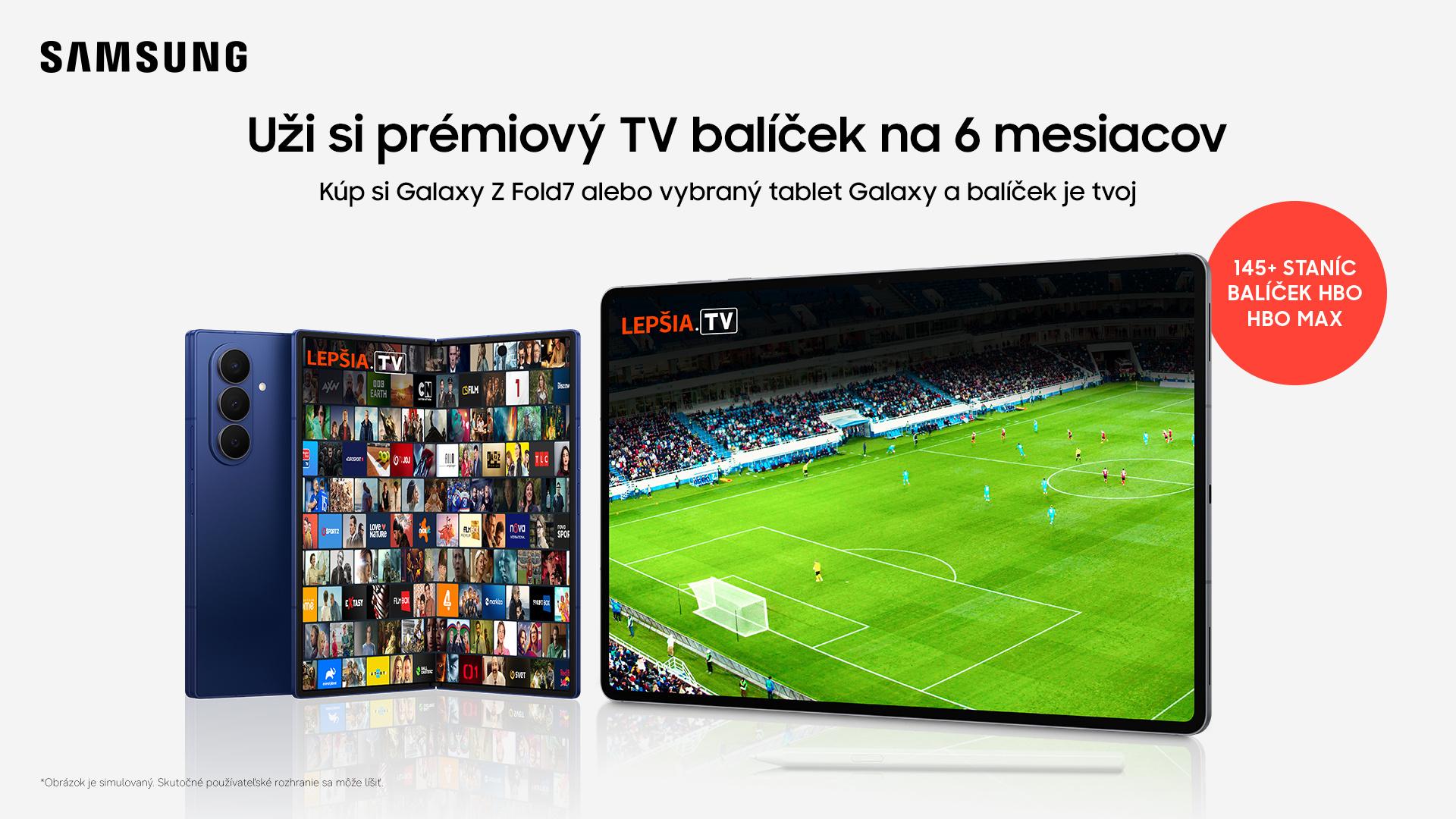 Teraz je ten čas na kúpu nového tabletu: Samsung prináša rok záruky navyše a 6 mesiacov online TV od Lepšia.TV s HBO balíčkom