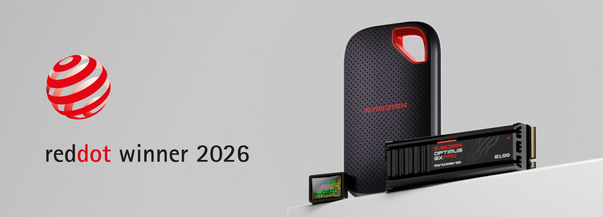Spoločnosť Sandisk získala ocenenie Red Dot Design Award 2026 za spotrebné produkty určené pre moderný digitálny život