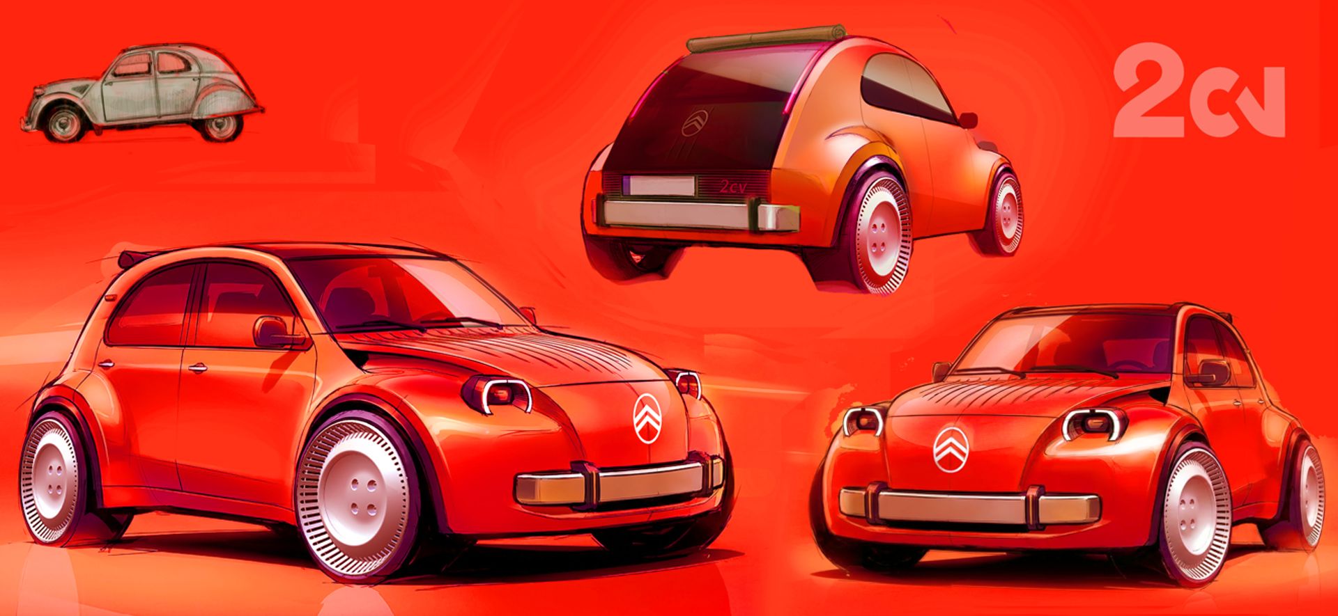 CITROËN 2 CV Concept. Ilustrácie, ktoré stoja za týmto konceptom